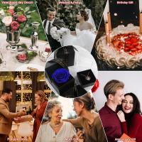 Caja De Joyas Regalo De Día De La Madre Para Mujer Caja De Collar Rosa Artificial Caja De Flores Eterna Para Regalo De San Valentín Decoración De Hogar - details 5