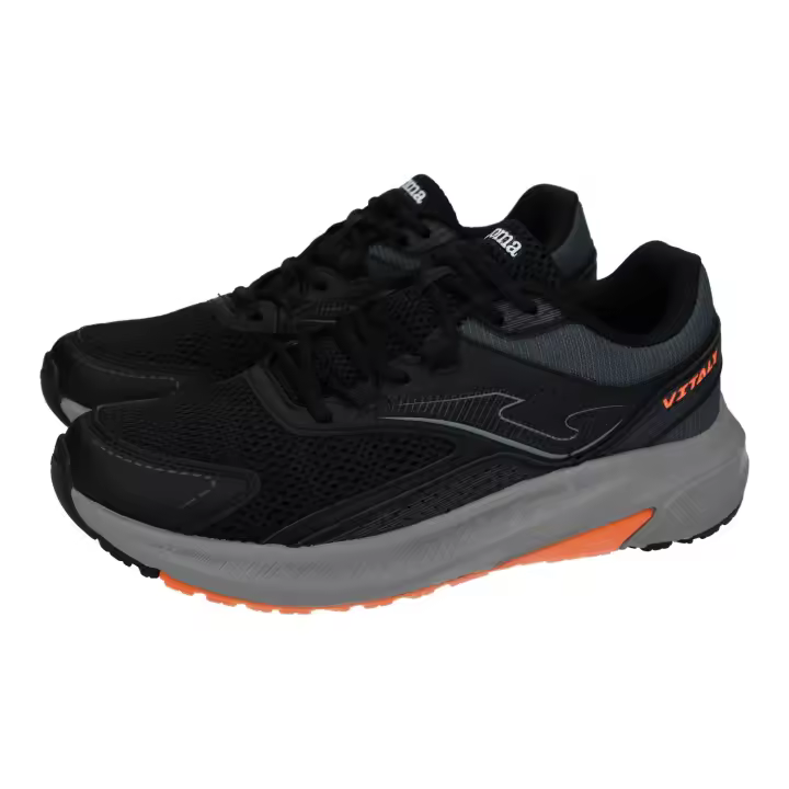 Deportivos marca JOMA para hombre en color negro. Zapatillas Joma Vitaly para hombre, deportivas negras, transpirables y con suela amortiguadora. - 1