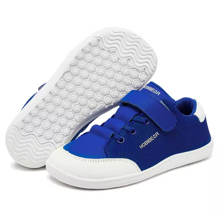Zapatos De Tobillo Ancho Para Niños HOBIBEAR Zapatillas Minimalistas De Piel Sintética Y Malla Ligera Con Enganche Para Niños Y Niñas - 1