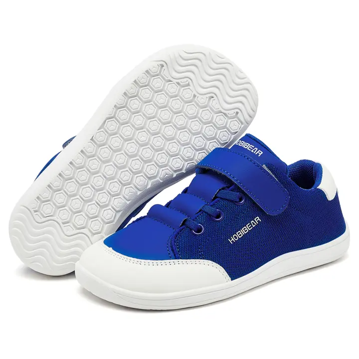 Zapatos De Tobillo Ancho Para Niños HOBIBEAR Zapatillas Minimalistas De Piel Sintética Y Malla Ligera Con Enganche Para Niños Y Niñas - 1