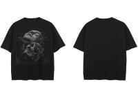 Camiseta De Algodón Vintage Con Estampado De Máscara De Cráneo Para Hombre Y Mujer Estilo Hipster Casual Black Hip Hop - details 2