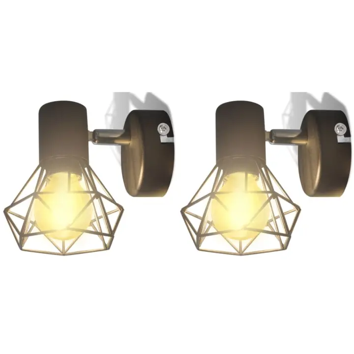 Pack de 2 apliques de pared Boston + bombillas LED Negro - 1