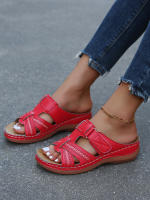 Sandalias De Tobillera Para Mujer 2023 Con Suela Antideslizante Y Plantilla Ortopédica Cremallera Superior De Cuero Genuino Estilo Retro Casual - details 12