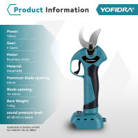 Podadora Eléctrica Inalámbrica De 45mm Con Motor Brushless 4 Velocidades Para Podar Olivos Y Arbustos Con Batería 21V 18V - details 0