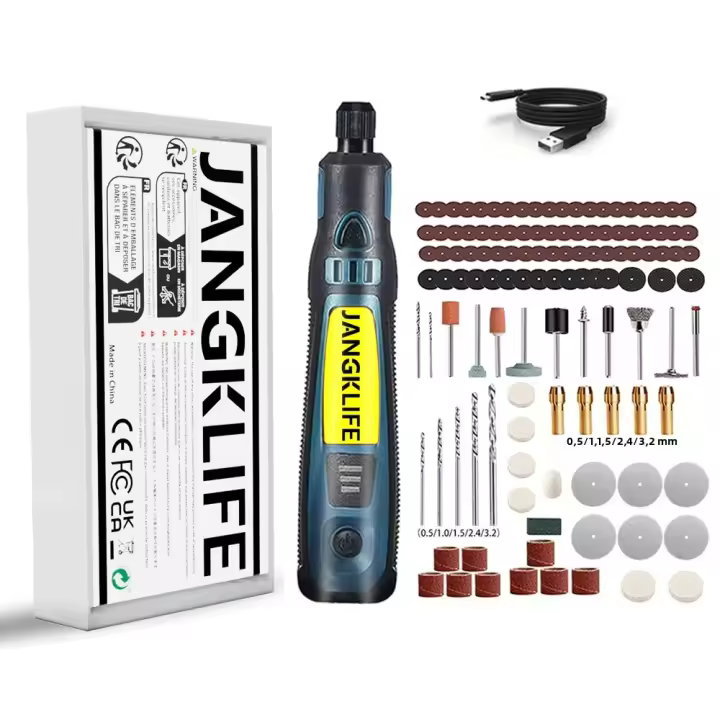 Kit De Herramienta Rotativa Sin Cable USB Para Carpintería Y Joyería Mini Taladro Inalámbrico Para Engrafado En Madera Vidrio Y Metal - 1