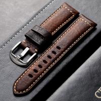Correa De Cuero Genuino Italiano Para Hombres Vintage Hecha a Mano 20 22 24 26MM Compatible Con PAM111 441 Pulsera Suave De Cuero - details 0