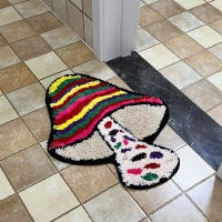 Alfombra Antideslizante De Setas Coloridas Alfombrilla De Cocina Y Dormitorio Hecha a Mano Alfombra De Poliéster Para Entrada Sala De Estar Decoración Del Hogar - details 9