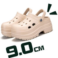 Sandalias De Tacones Altos Para Mujer Verano Cuña Plataforma Cerrada Antideslizante Suela Gruesa EVA Color Negro Blanco Caqui - details 1