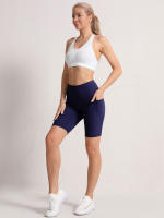 Shorts De Cintura Alta 2XXL Para Mujer En 16 Colores Estilo Fitness Con Bolsillos Y Compresión Ropa Deportiva Casual De Verano Nylon - details 30