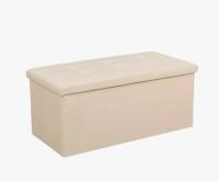 Reposiegos de almacenamiento, cajas plegables, reposabebés, banco cubo, capacidad de carga de hasta 300 kg, aptos para salón, dormitorio, entrada. Reposapiés de almacenamiento, reposapiés del asiento, material de cuero simulado, espacio amplio - details 5