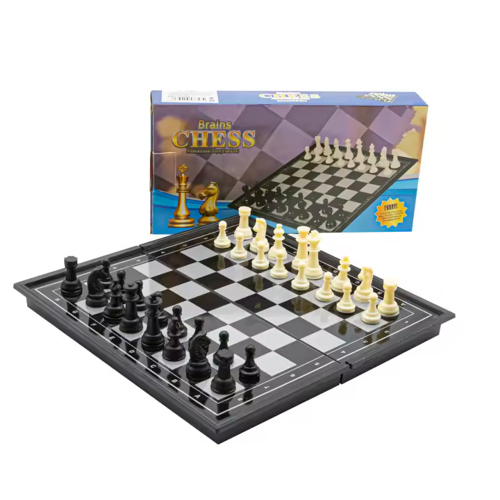 rparty-Ajedrez Magnetico Plegable, Tablero de Viaje Portatil de Rompecabezas, Piezas Ajedrez, Chess Niños, Juego Infantil y Adultos (Negro, Blanco) 25 × 25 cm - 1