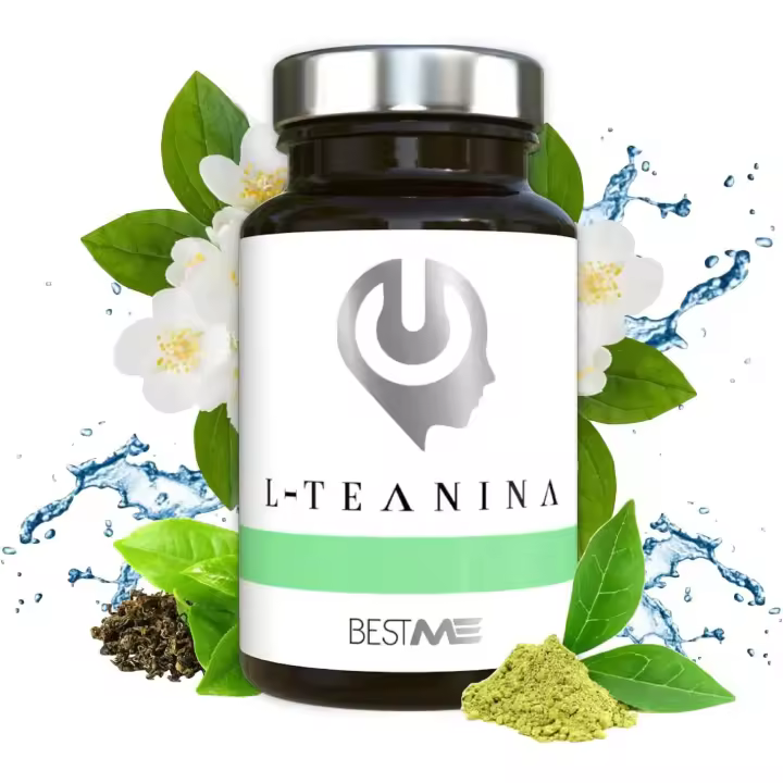 L Teanina 200 mg de Camellia Sinensis, Nootrópico Calmante 60 Cápsulas (Aminoácidos de Té Verde y Negro) Aumenta la Tranquilidad y la Concentración, L Theanine Potente, Vegano y 100% Natural, Sin GMO (L-Teanina | BestMe Lab) - 1