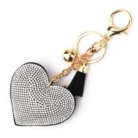 Llavero De Corazón Con Rhinestone Y Cristales Para Mujer Llavero De Dedo Con Correa De Cristal Para Bolso Y Cartera Regalo Decorativo De Zinc Alloy - details 7