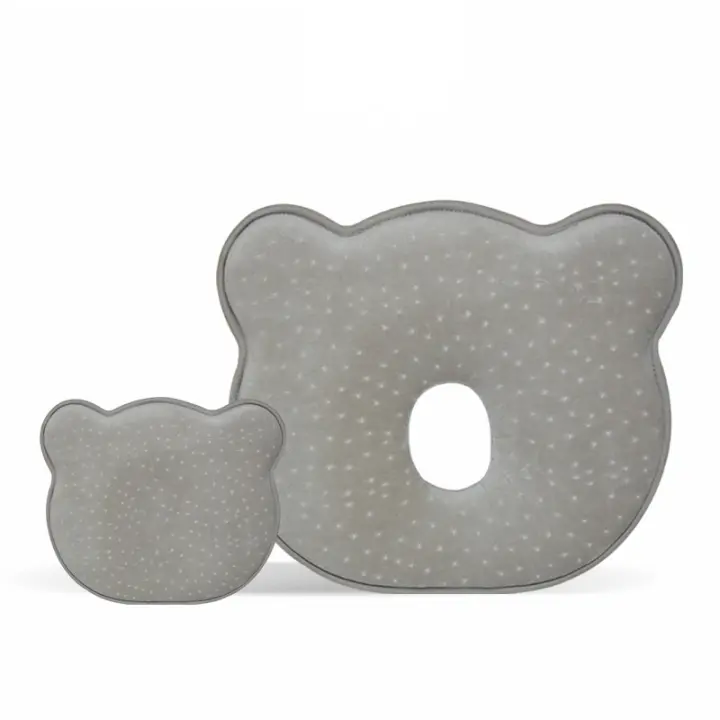 ZC Almohada correctiva para bebé para evitar cabezas planas y deformaciones de la cabeza, almohada con forma de núcleo de almohada de espuma viscoelástica, extra grande, transpirable y resistente, adecuada para 0-12 meses - 1