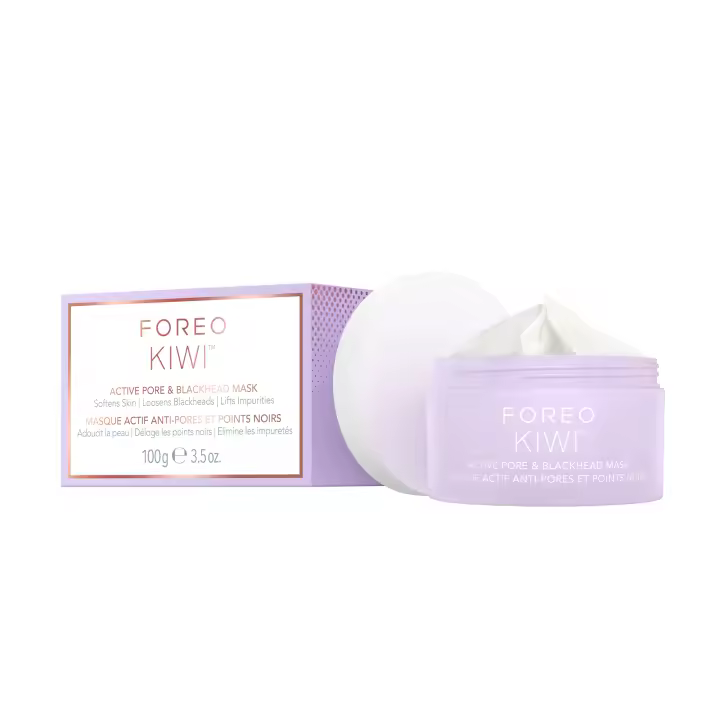 FOREO KIWI Mascarilla facial activa, 100 g - Elimina puntos negros - De arcilla y aceite de jojoba hidratante - Reductor de poros - Purificante y desintoxicante - Vegana y libre de crueldad animal - Para todo tipo de pieles - 1