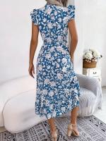 Vestido Largo Elegante De Mujer Con Estampado Floral Y Neck V Sin Mangas Para Primavera Verano Venta Al Por Menor Y Mayor - details 6