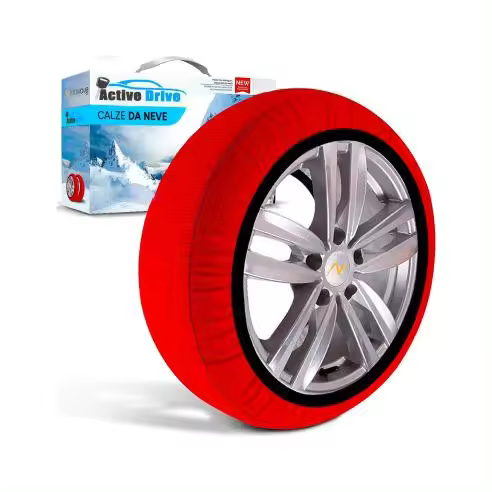 Mediawavestore - Pack 2 Cadenas de Nieve Tela Homologadas EN 16662 para Neumáticos de Automóviles - Tracción 100% - 1