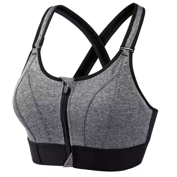 Sujetador Deportivo Ajustable Con Cierre Frontal Y Correa Elástico Para Mujer Shockproof Fitness Yoga Top De Cintura Baja - 1