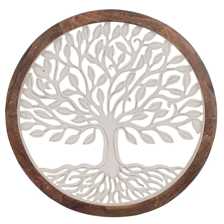 Signes Grimalt Adorno Árbol Vida | Cuadro Blanco Morocco 63X4X63cm - 1
