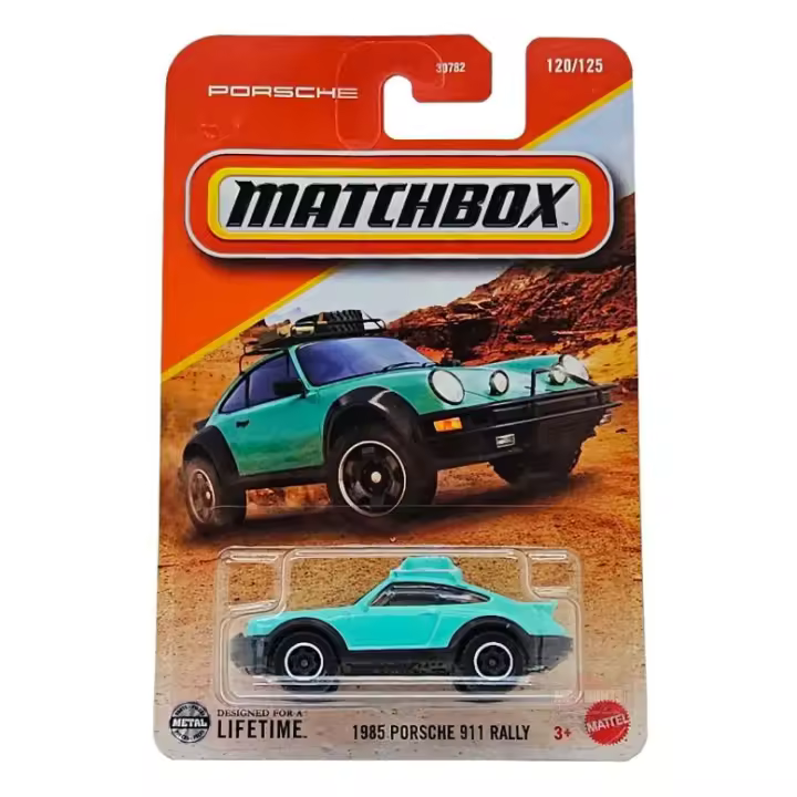 MATCHBOX - 1985 Porsche 911 Rally - La decoración recuerda a las carreras off-road, con líneas agresivas y un perfil robusto - Coleccionable - Idea regalo - Recomendamos para mayores de 4 años - 1