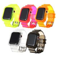 Carcasa Transparente + Correa Para Apple Watch Series 9 8 7 6 SE 5 Compatible Con Iwatch 3 Correa De Plástico 38mm 40mm 42mm 44mm 45mm 49mm - details 12