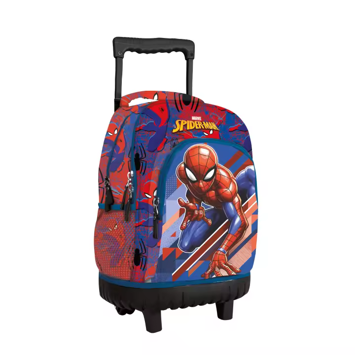 CYP BRANDS MOCHILAS GRANDES CON CARRO INFANTILES - VARIOS MODELOS A ELEGIR - SPIDER MAN 3D, POKEMON, SONIC - POLIÉSTER - NIÑOS Y NIÑAS - REGALO - PRODUCTO OFICIAL - 1