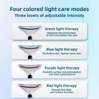 Masajeador Facial Y De Cuello EMS Con Terapia De Luz Roja Belleza Dispositivo Antienvejecimiento Vibration Sonic Reducción De Doble Barba Levantamiento De Piel - details 6