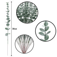 10/20PCS Hojas De Eucalipto Artificiales Ramas Plantas Falsas Para DIY Coronación De Navidad Boda Año Nuevo Fiesta Decoración De Mesa Hogar - details 6
