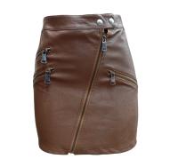 Falda de Cuero Sintético para Mujer Kellys - Elegante y Moderna - Ajustada - Cierre con Cremallera - Color Negro - Talla y Temporada Variadas - details 4