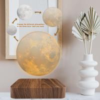 Lámpara LED Flotante De Luna Creativa Con Base De Madera Para Regalo Oficina Dormitorio Hogar 3D Impreso Luz Nocturna Magnética - details 5