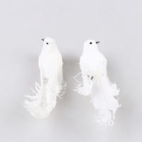 Pájaros Artificiales De Pluma De Espuma Blanca Doves Mini Decoración De Pájaros Para El Jardín Y Artesanía - details 12
