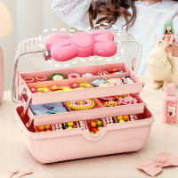 Caja De Almacenamiento Para Accesorios De Pelo Con Manija Organizador Multicapa Para Niñas Bolso De Joyería Multipropósito - details 3