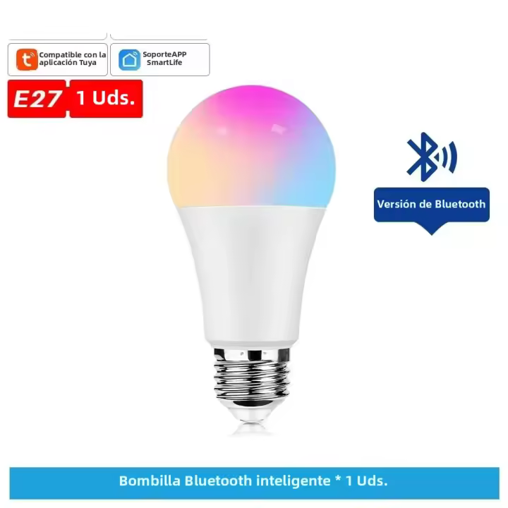 Bombilla Inteligente Tuya E27 WiFi/Bluetooth LED Regulable RGBCW 100-240V Control Por App Smart Life Compatible Con Alexa Y Google Home - 1