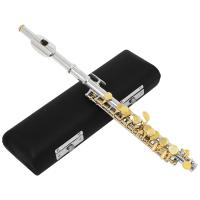 SLADE Piccolo C-tone En Tubo De Cobre Blanco Con Teclas De Plata Y Oro Set De Jugador Profesional De Flute Con Paño De Limpieza Caja De Cuero - details 3