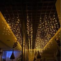 Luces De Navidad De Hiedra LED Icicle Cortina 4M(W)*0.6M(H) Flash Fairy String Para Decoración De Año Nuevo Boda Fiesta Exterior - details 6