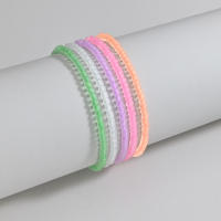Juego De 4 Piezas De Cadena De Tobillo Para Mujer Colorido Luminoso Con Cuentas Multicolor Estilo Playa Moda Casual - details 4