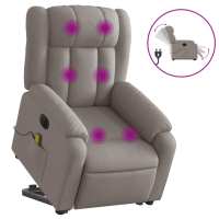 vidaXL Sillón de masaje eléctrico reclinable elevable tela Gris claro, Gris oscuro, Negro Sillon Dormitorio Sillon Comodos Silla Relax Sillón Sofá - details 4