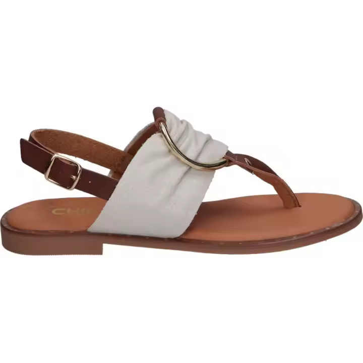 CHIKA10 | Sandalias Planas CHK10 Musaka 07 para Moda Joven – Sandalias en Color Platino con Detalles – Sandalia con Cierre de Hebilla – Estilosa – Cómodas y Versátiles – Combinables – Moda - 1