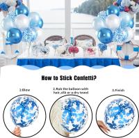 Globos azules y Blancos, juego de 60 Globos Celestes y Blancos con conceti Azul y Globos Azules metalizados - details 3