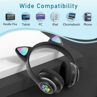Auriculares para niños, Auriculares inalámbricos Bluetooth para niños, Adolescentes y Adultos, Auriculares Bluetooth con micrófono, Auriculares con Orejas de Gato para niñas y Mujeres - details 2