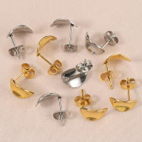10pcs Base De Pendiente Con Poste Curvado Y Aros De Acero Inoxidable Para Fabricación De Joyas DIY Pendientes Colgantes - details 3