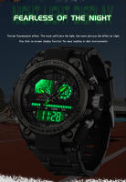 Reloj De Pulsera Deportivo Para Hombre OFNS 5ATM Impermeable G-Style Militar Sport Cuero Mecánico Pantalla LED Digital Multifuncional - details 4