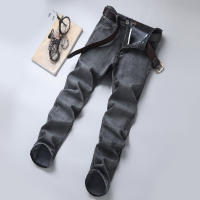 Nuevos Jeans Clásicos Para Hombre Primavera Otoño Moda Negocios Pantalones Vaqueros Rectos Estirados Azul Cómodos De Medio Cinturón - details 66