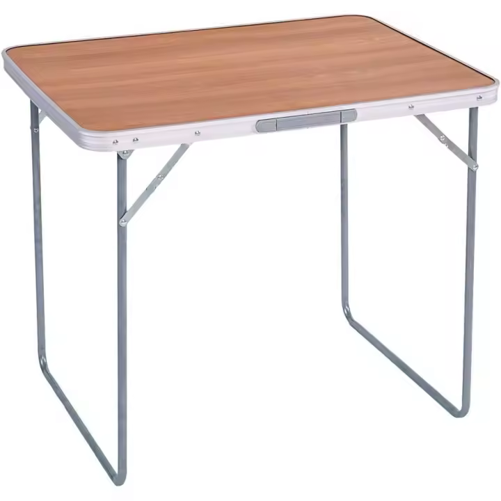 GREATOOL Mesa de Camping Plegable de Acero 80x60x70cm, madera MDF, estructura de acero - 1