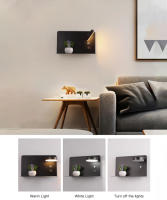Lámpara De Pared Moderna Minimalista Con Botón Y Cabezal Giratorio 330° Recargable Por USB Iluminación Interior Para Dormitorio Con Enchufe EU/US - details 0