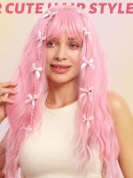 Juego De Accesorios Para El Cabello Rosa Para Mujeres Y Niñas Pinza Para El Cabello Cinta Elástica Y Scrunchies Moda De Cabello - details 7