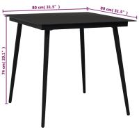 vidaXL Set de comedor de jardín 5 pzas cuerda de algodón y acero negro - details 6