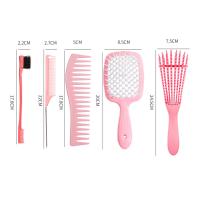 Set De 5 Peine Desenredante Para Cabello Largo Y Corto Peine De Masaje Capilar Doble Borde Para Cabello Seco Húmedo Rizado Y Recto - details 2