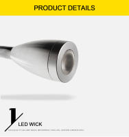 Lámpara De Lectura LED Para Camper Van Caravana Barco RV Motocasa Camión Luz Cálida Ajustable Instalación En Pared Moderna - details 3