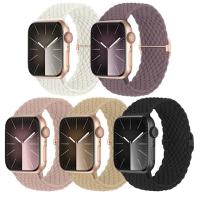 5-pack trenzado solo bucle compatible con las bandas de Apple Watch 40mm 38mm 41mm para mujeres y hombres, ajustable de nylon elástico pulsera deportiva - details 3